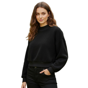 Fabletics Polar Short Waisted Pullover Fleece Sweatshirt Size S